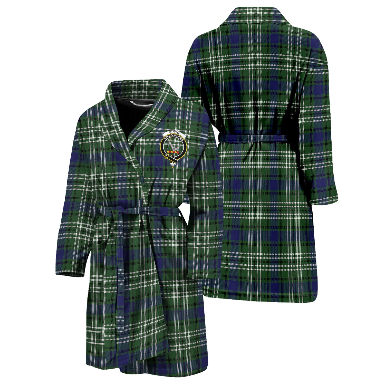 Blyth Tartan Bathrobe with Family Crest Unisex S - Tartan Vibes Clothing