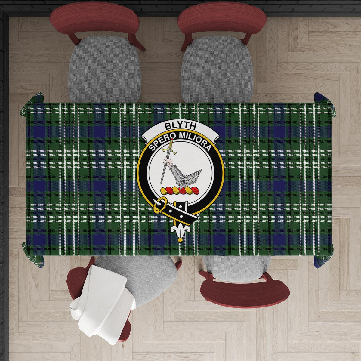 Blyth Tartan Tablecloth with Family Crest XL 57.1"x70.9"(145x180cm) - Tartan Vibes Clothing