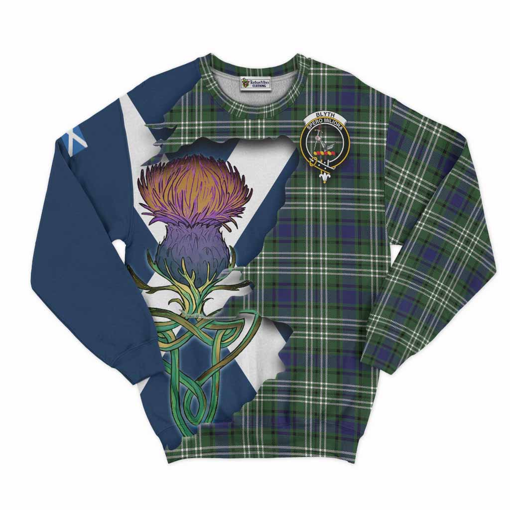 Blyth Tartan Family Crest Sweatshirt Scottish Thistle Celtic Inspired Unisex - Tartan Vibes Clothing