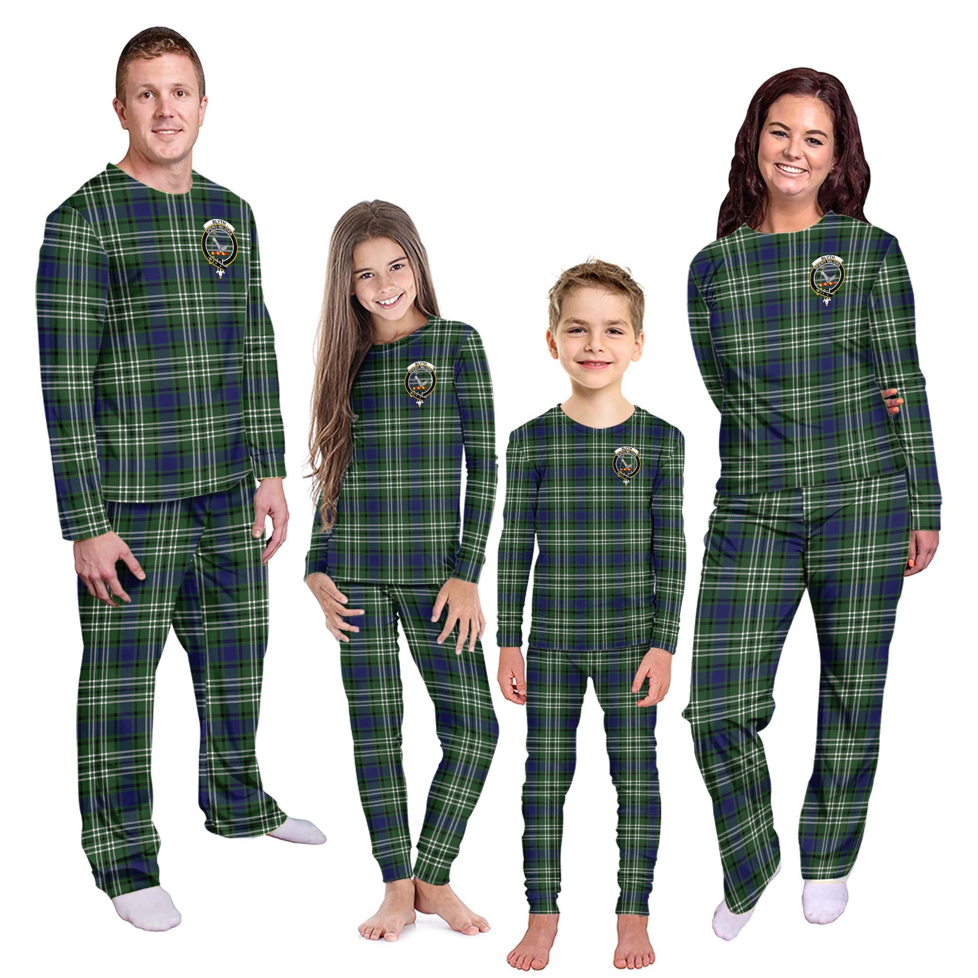 Blyth Tartan Pajamas Family Set with Family Crest Kid - Tartan Vibes Clothing