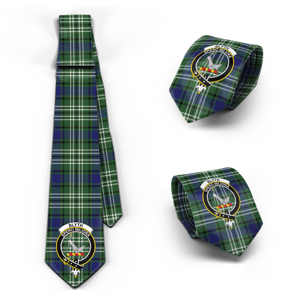 Blyth Tartan Classic Necktie with Family Crest Necktie One Size - Tartan Vibes Clothing