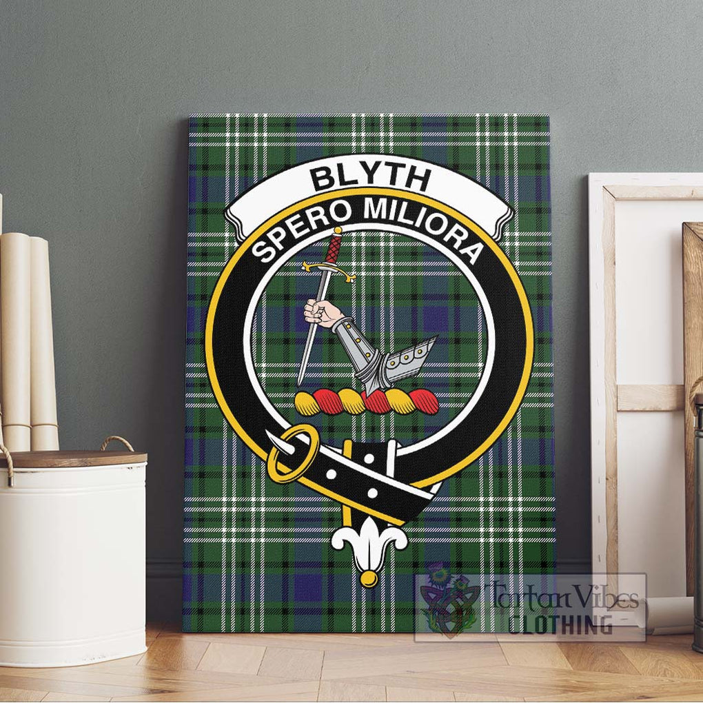 Blyth Tartan Canvas Print Wall Art with Family Crest Without Frame - Tartan Vibes Clothing