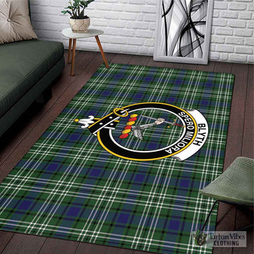 Blyth Tartan Area Rug with Family Crest