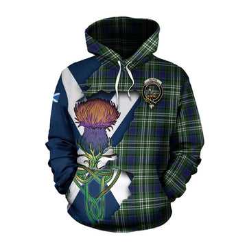 Blyth Tartan Family Crest Cotton Hoodie Scottish Thistle Celtic Inspired Pullover Hoodie XS - Tartan Vibes Clothing
