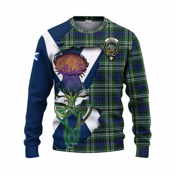 Blyth Tartan Family Crest Knitted Sweater Scottish Thistle Celtic Inspired Unisex - Tartan Vibes Clothing