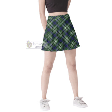 Blyth Tartan Women's Plated Mini Skirt Cross Style