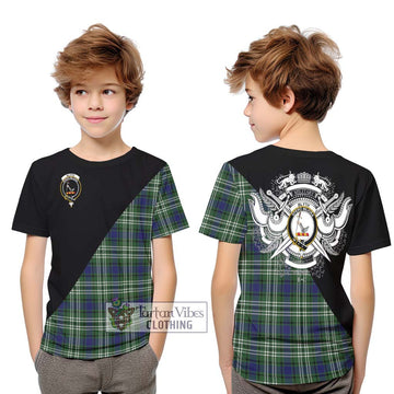 Blyth Tartan Kid T-Shirt with Family Crest and Military Logo Style Youth XL Size14 - Tartan Vibes Clothing
