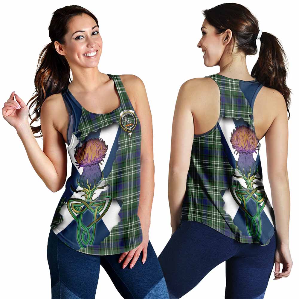 Blyth Tartan Family Crest Women's Racerback Tanks Scottish Thistle Celtic Inspired 4XL - Tartan Vibes Clothing