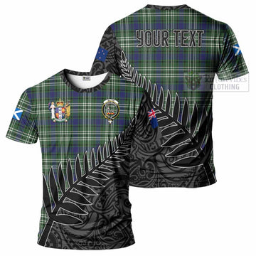Blyth Crest Tartan T-Shirt with New Zealand Silver Fern Half Style Kid's Shirt - Tartan Vibes Clothing