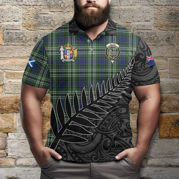 Blyth Crest Tartan Polo Shirt with New Zealand Silver Fern Half Style Kid - Tartan Vibes Clothing
