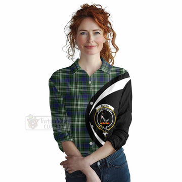 Blyth Tartan Women's Casual Shirt with Family Crest Circle Style Female - Tartan Vibes Clothing