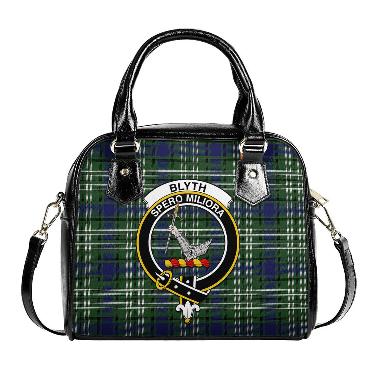 Blyth Tartan Shoulder Handbags with Family Crest One Size 9*21*24 cm (3.54*8.27*9.45 inches) - Tartan Vibes Clothing