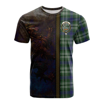 Blyth Tartan Family Crest Cotton T-shirt Alba Gu Brath Be Brave Lion Ancient Style Kid's Shirt - Tartan Vibes Clothing