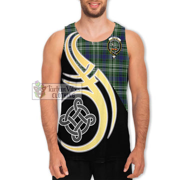 Blyth Tartan Men's Tank Top with Family Crest and Celtic Symbol Style Men - Tartan Vibes Clothing