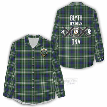 Blyth Tartan Women's Casual Shirt with Family Crest DNA In Me Style - Tartan Vibes Clothing