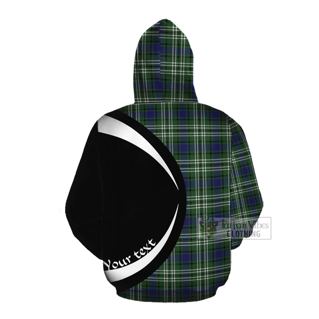 Blyth Tartan Cotton Hoodie with Family Crest Circle Style Pullover Hoodie - Tartan Vibes Clothing