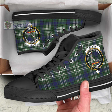 Blyth Tartan High Top Shoes with Family Crest