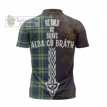 Blyth Tartan Family Crest Zipper Polo Shirt Alba Gu Brath Be Brave Lion Ancient Style - Tartan Vibes Clothing