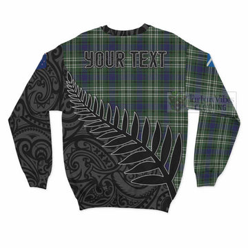 Blyth Crest Tartan Sweatshirt with New Zealand Silver Fern Half Style - Tartan Vibes Clothing