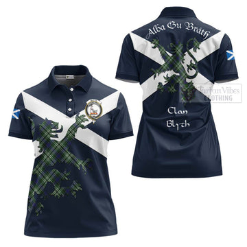 Blyth Tartan Lion Rampant Women's Polo Shirt Proudly Display Your Heritage with Alba Gu Brath and Clan Name - Tartan Vibes Clothing