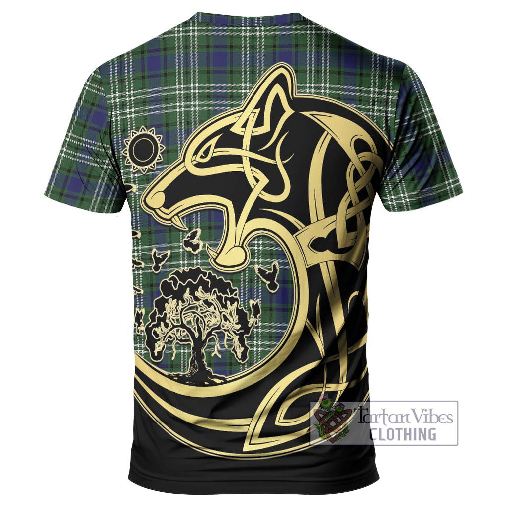 Blyth Tartan T-Shirt with Family Crest Celtic Wolf Style - Tartan Vibes Clothing