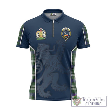 Blyth Tartan Zipper Polo Shirt with Family Crest and Lion Rampant Vibes Sport Style - Tartan Vibes Clothing