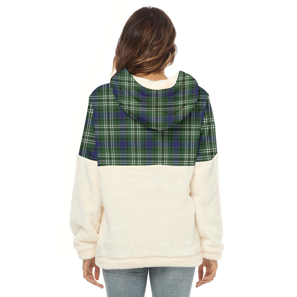 Blyth Tartan Women's Borg Fleece Hoodie With Half Zip - Tartanvibesclothing