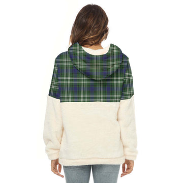 Blyth Tartan Women's Borg Fleece Hoodie With Half Zip