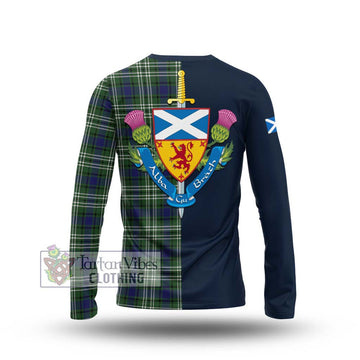 Blyth Tartan Long Sleeve T-Shirt Alba with Scottish Lion Royal Arm Half Style - Tartan Vibes Clothing