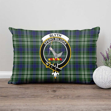 Blyth Tartan Pillow Cover with Family Crest - Tartan Vibes Clothing