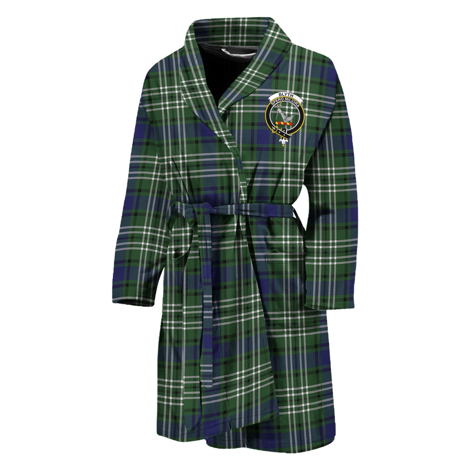 Blyth Tartan Bathrobe with Family Crest Unisex M - Tartan Vibes Clothing