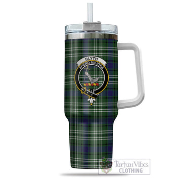 Blyth Tartan Tumbler with Handle with Family Crest - Tartan Vibes Clothing