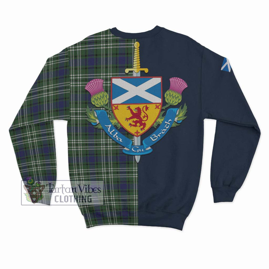 Blyth Tartan Sweatshirt Alba with Scottish Lion Royal Arm Half Style - Tartan Vibes Clothing