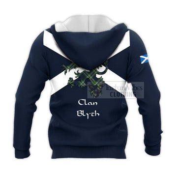 Blyth Tartan Lion Rampant Knitted Hoodie Proudly Display Your Heritage with Alba Gu Brath and Clan Name - Tartan Vibes Clothing