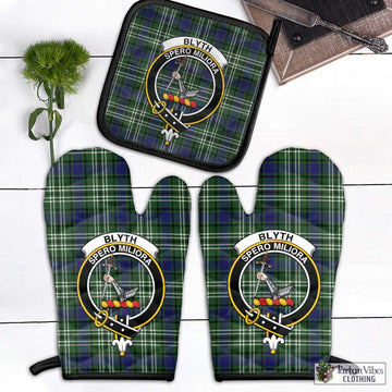 Blyth Tartan Combo Oven Mitt & Pot-Holder with Family Crest Black - Tartan Vibes Clothing