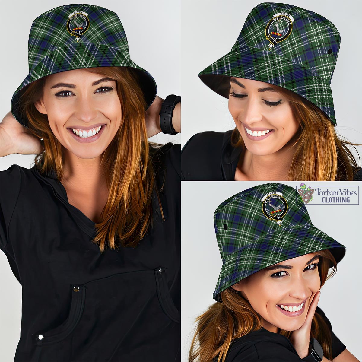 Tartan Vibes Clothing Blyth Tartan Bucket Hat with Family Crest