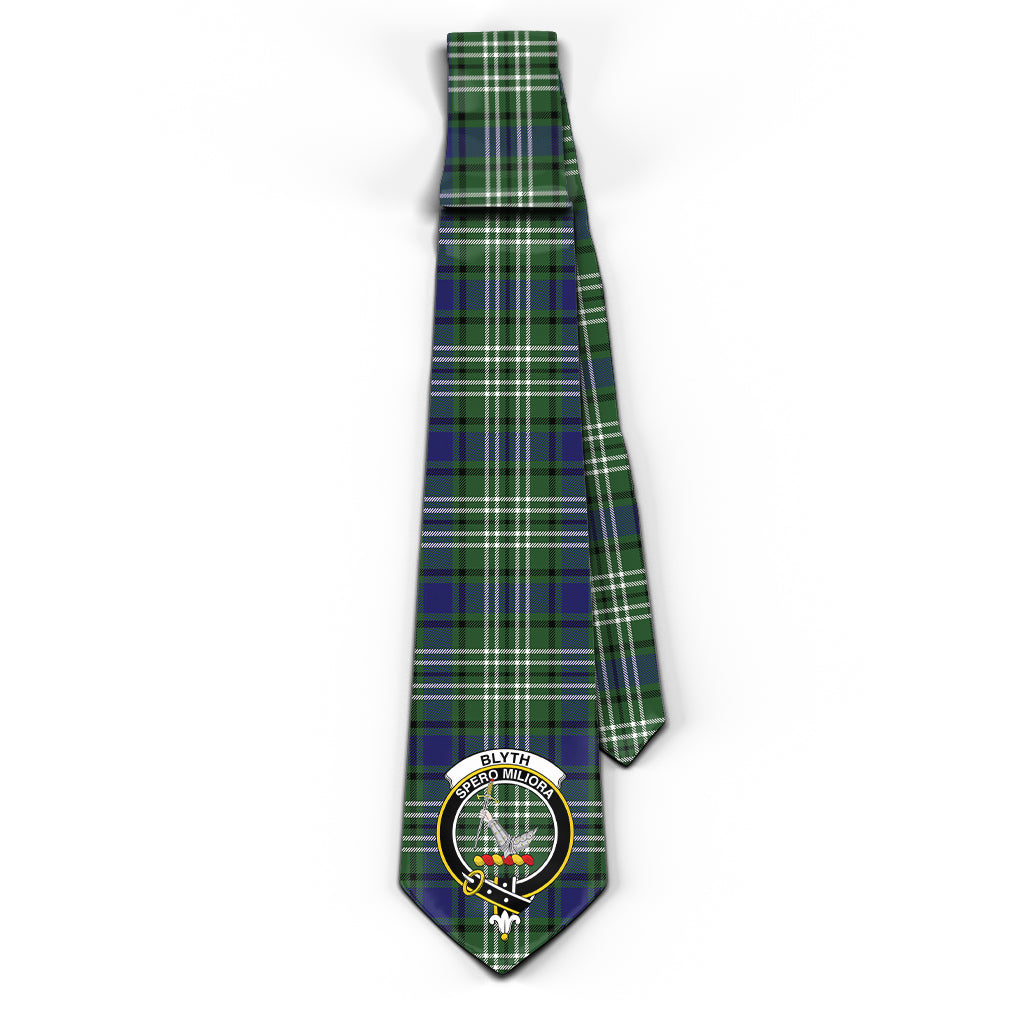 Blyth Tartan Classic Necktie with Family Crest - Tartan Vibes Clothing