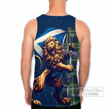 Blyth Tartan Family Crest Men's Tank Top with Scottish Majestic Lion - Tartan Vibes Clothing