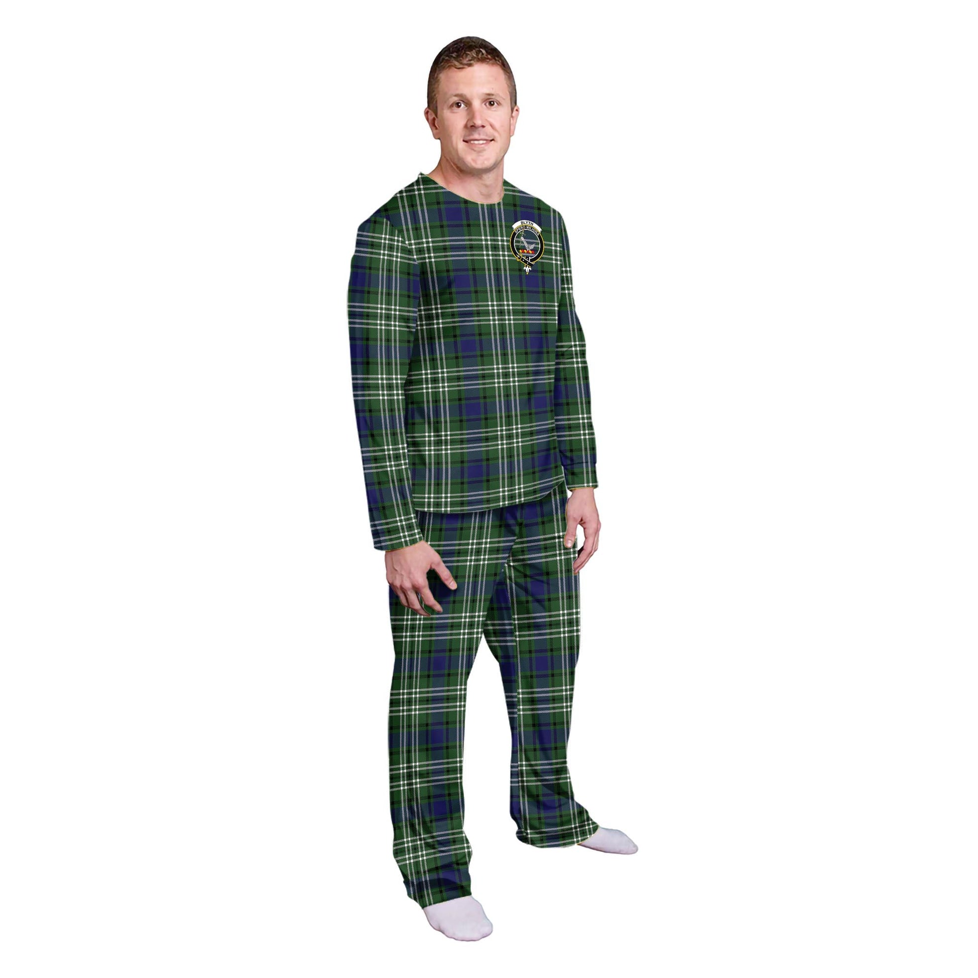 Blyth Tartan Pajamas Family Set with Family Crest - Tartan Vibes Clothing