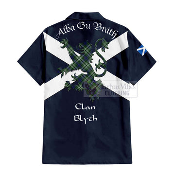 Blyth Tartan Lion Rampant Hawaiian Shirt Proudly Display Your Heritage with Alba Gu Brath and Clan Name - Tartan Vibes Clothing