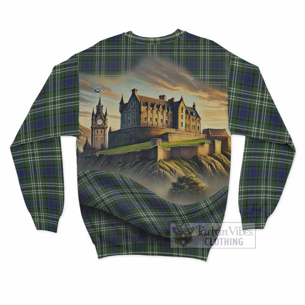 Blyth Tartan Family Crest Sweatshirt with Scottish Ancient Castle Style - Tartan Vibes Clothing