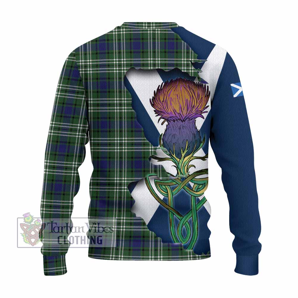 Blyth Tartan Family Crest Knitted Sweater Scottish Thistle Celtic Inspired - Tartan Vibes Clothing