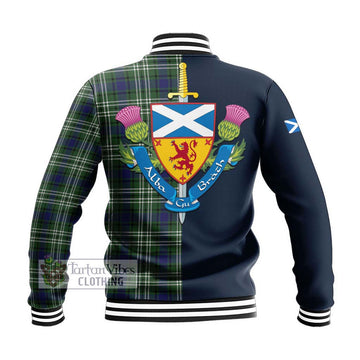 Blyth Tartan Baseball Jacket Alba with Scottish Lion Royal Arm Half Style - Tartan Vibes Clothing