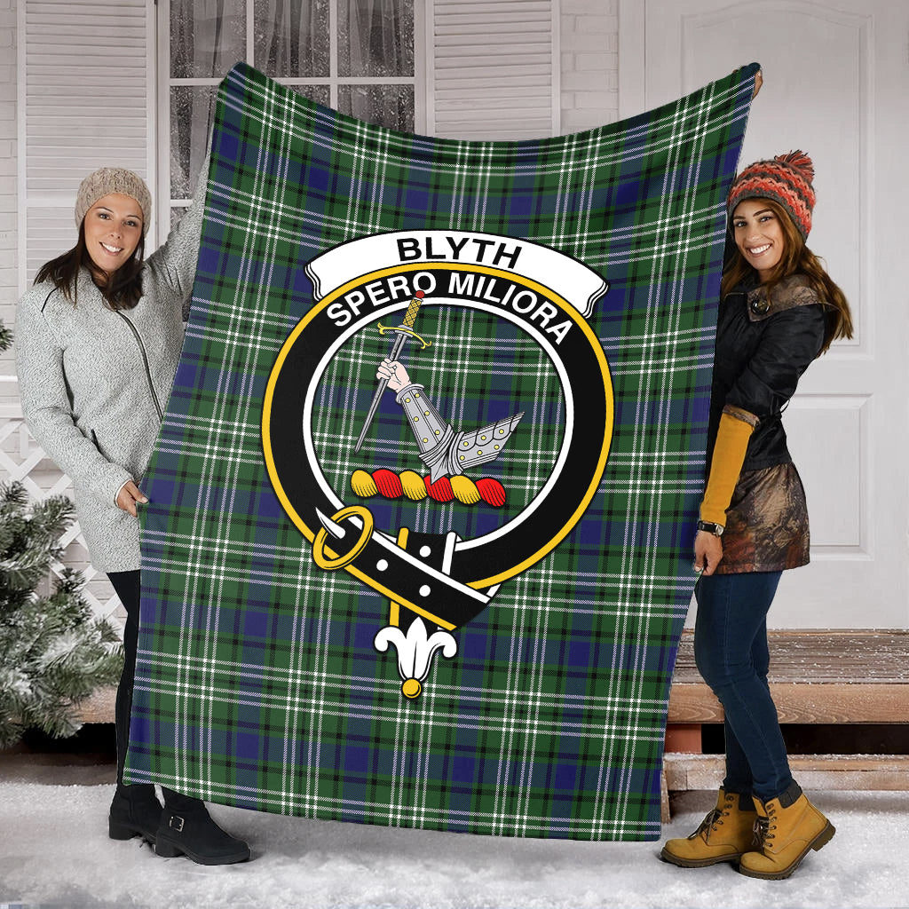 Blyth Tartan Blanket with Family Crest - Tartan Vibes Clothing