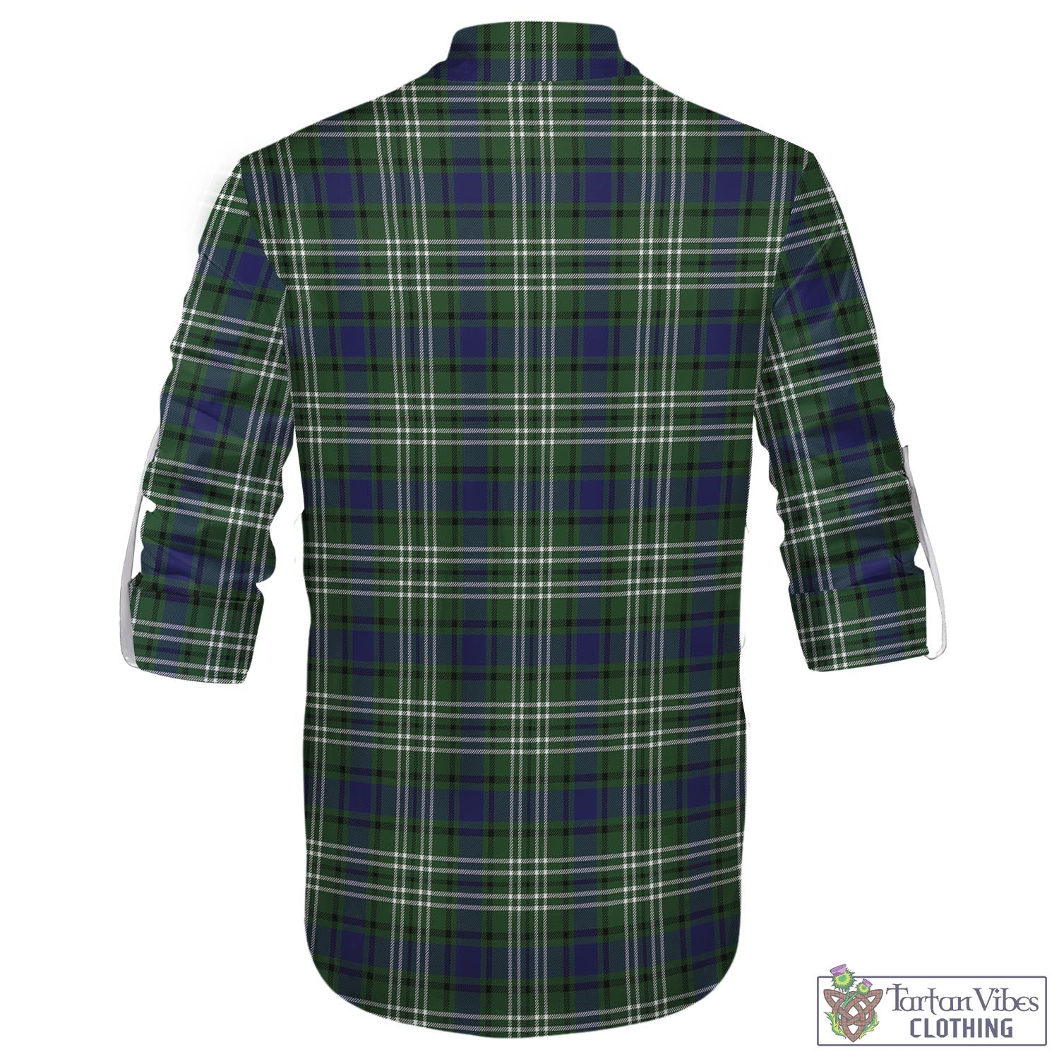 Tartan Vibes Clothing Blyth Tartan Men's Scottish Traditional Jacobite Ghillie Kilt Shirt with Family Crest