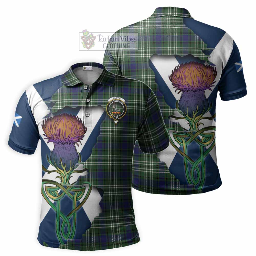 Blyth Tartan Family Crest Polo Shirt Scottish Thistle Celtic Inspired - Tartan Vibes Clothing
