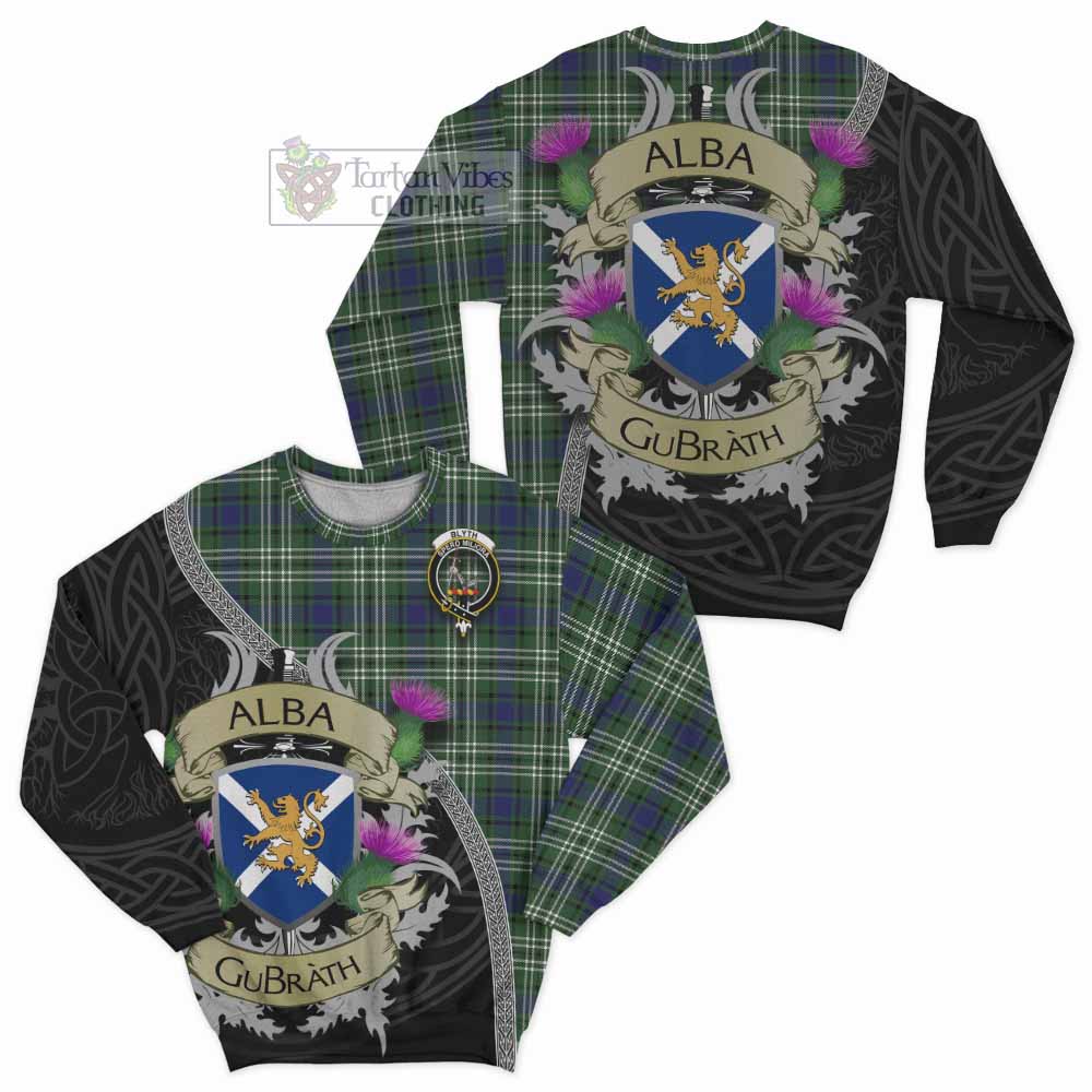 Blyth Tartan Family Crest Sweatshirt Lion Rampant Royal Thistle Shield Celtic Inspired - Tartan Vibes Clothing