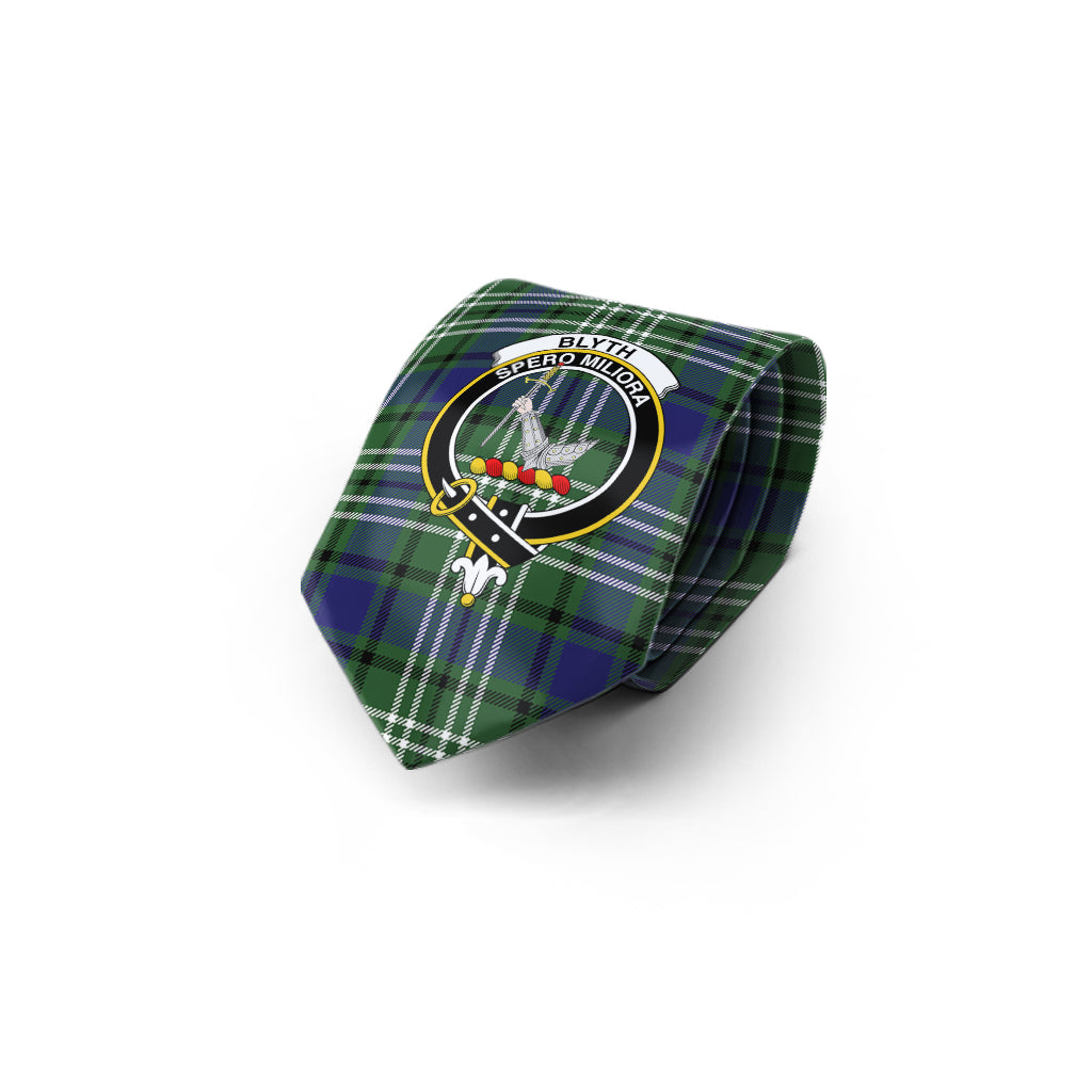 Blyth Tartan Classic Necktie with Family Crest - Tartan Vibes Clothing