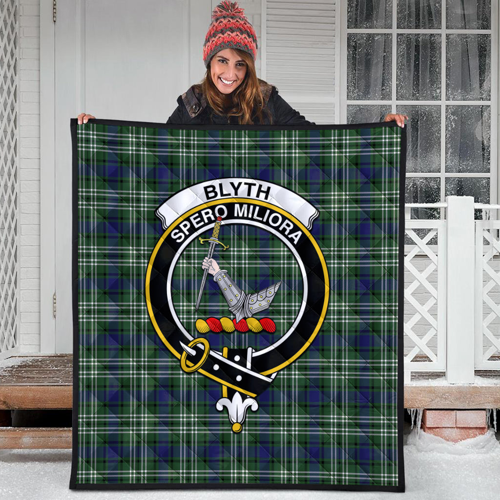 Blyth Tartan Quilt with Family Crest - Tartanvibesclothing