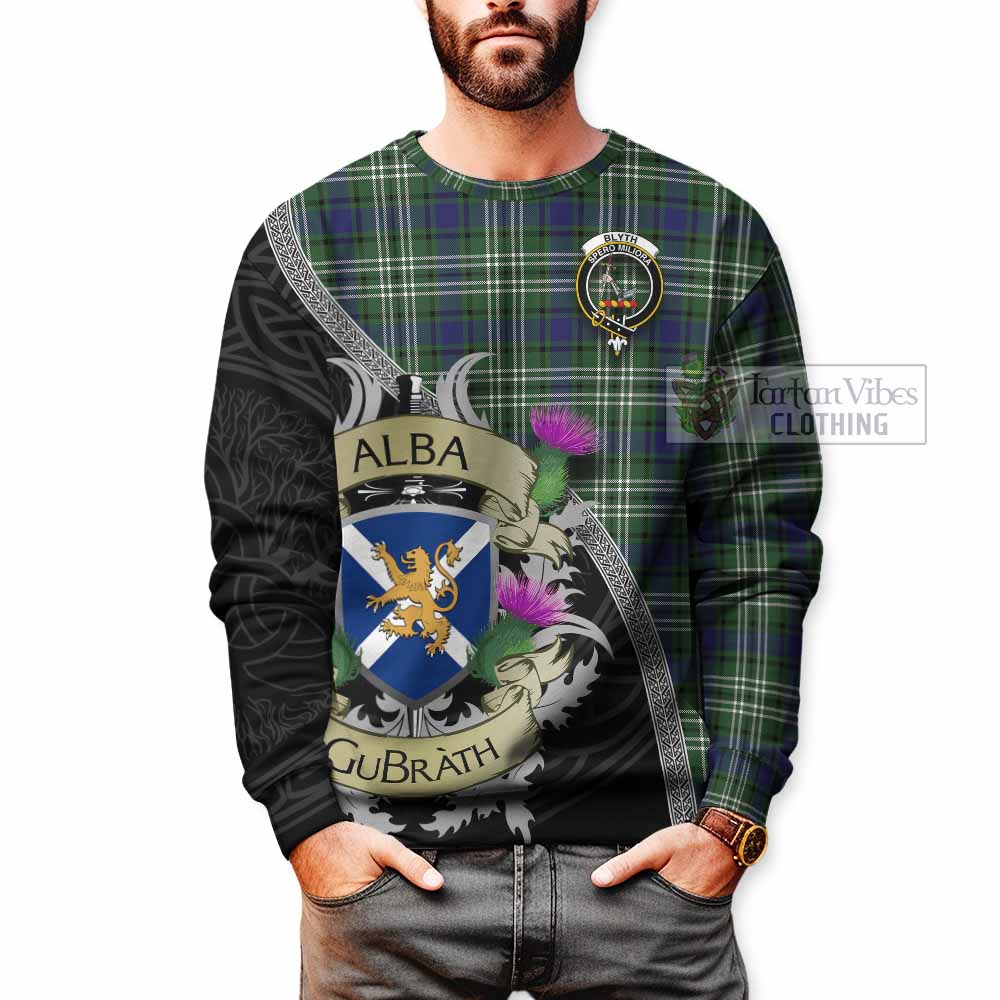 Blyth Tartan Family Crest Sweatshirt Lion Rampant Royal Thistle Shield Celtic Inspired - Tartan Vibes Clothing